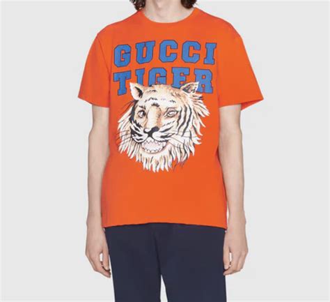 gucci tiger cotton t-shirt